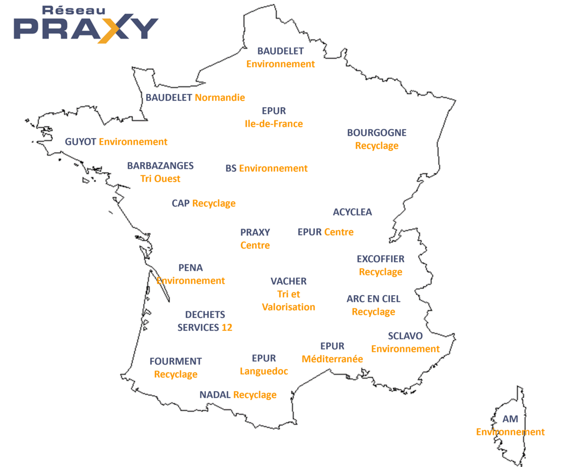 Carte du réseau PRAXY